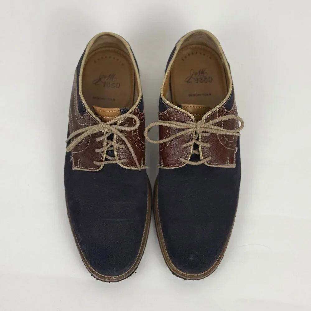 Johnston & Murphy Men's Suede & Leather Saddle Shoes Blue/Brown Size 9.5M